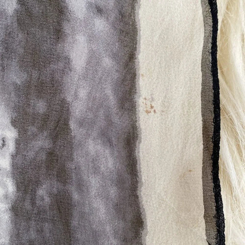 Diesel Y2K Abstract Black/Gray Cream Silk Scarf 28